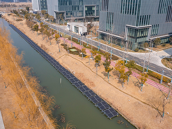 全球足跡｜光+氫！陽光能源西伏河防眩光漂浮式光伏項目演繹“電站掘金”公式